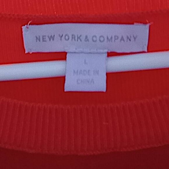 New York & company Orange short sleeve shift dress size large - Picture 4 of 5